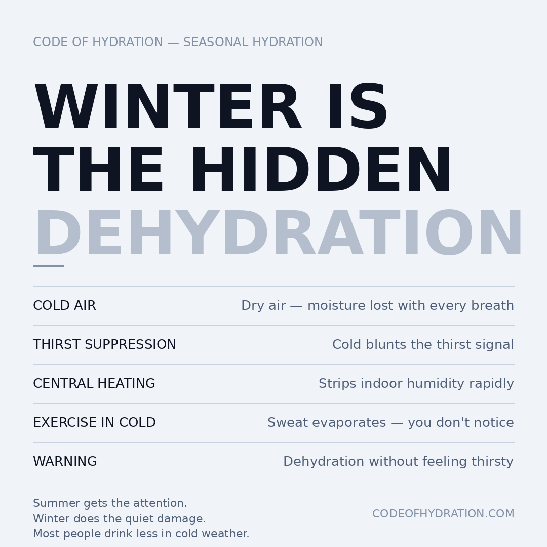 Why Winter Dehydrates You More Than Summer (And Nobody Talks About It)