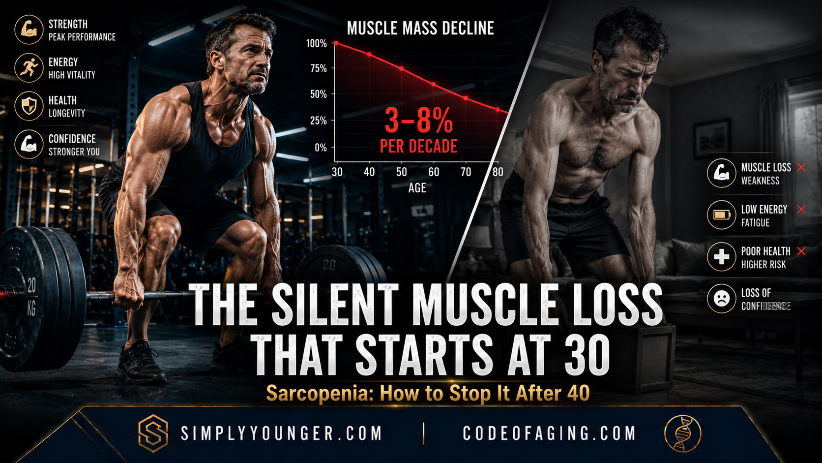 Sarcopenia: The Silent Muscle Loss That Starts at 30 (And How to Stop It After 40)